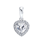 Подвеска из белого золота с фианитами