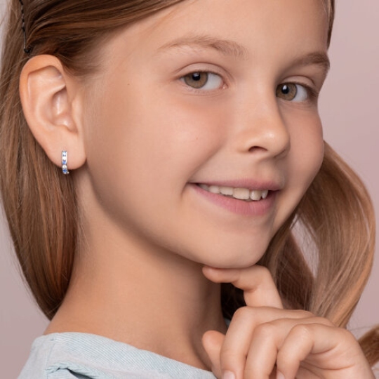 Серьги из серебра с фианитами