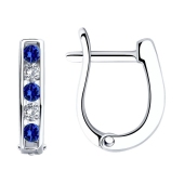 Серьги из серебра с фианитами