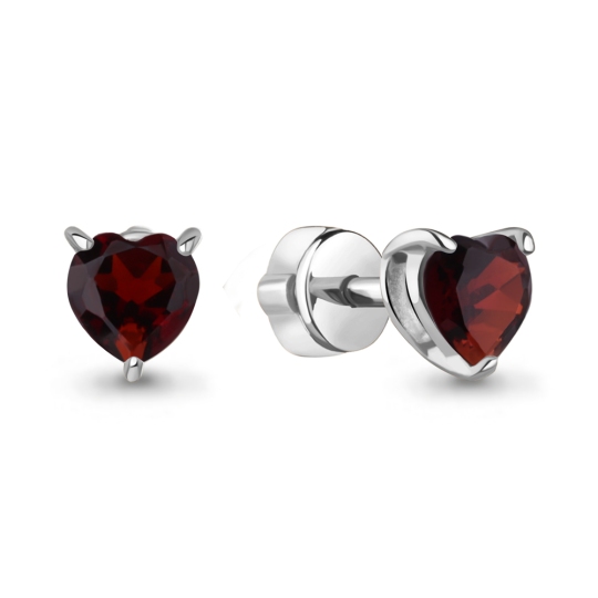 Серьги из серебра с гранатами