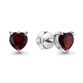 Серьги из серебра с гранатами