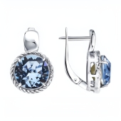 Серьги из серебра с ювелирными кристаллами