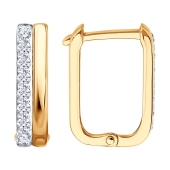 Серьги из золота с фианитами