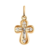 Подвеска-крест из золота с фианитами