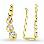 Серьги из лимонного золота с фианитами