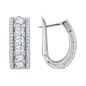Серьги из серебра с фианитами