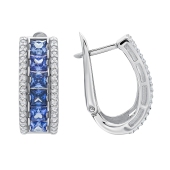 Серьги из серебра с фианитами