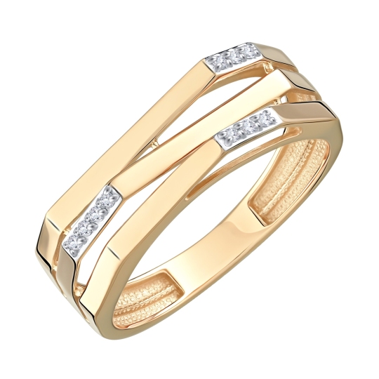 Кольцо из золота с фианитами