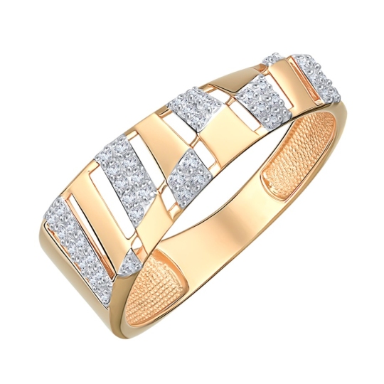 Кольцо из золота с фианитами