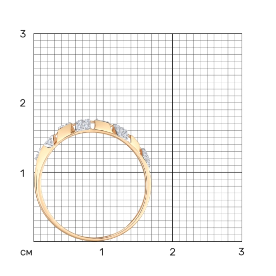 Кольцо из золота с фианитами