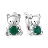 Серьги из серебра с агатами и эмалью