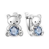 Серьги из серебра с топазами Swiss и эмалью