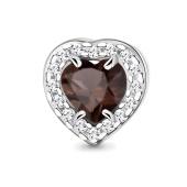 Подвеска из серебра с раухтопазами и фианитами