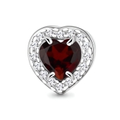 Подвеска из серебра с гранатом и фианитами