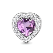 Подвеска из серебра с аметистом и фианитами