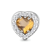 Подвеска из серебра с цитрином и фианитами