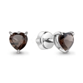 Серьги из серебра с раухтопазами