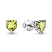 Серьги из серебра с хризолитами