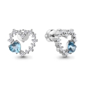 Серьги из серебра с топазами Swiss и фианитами