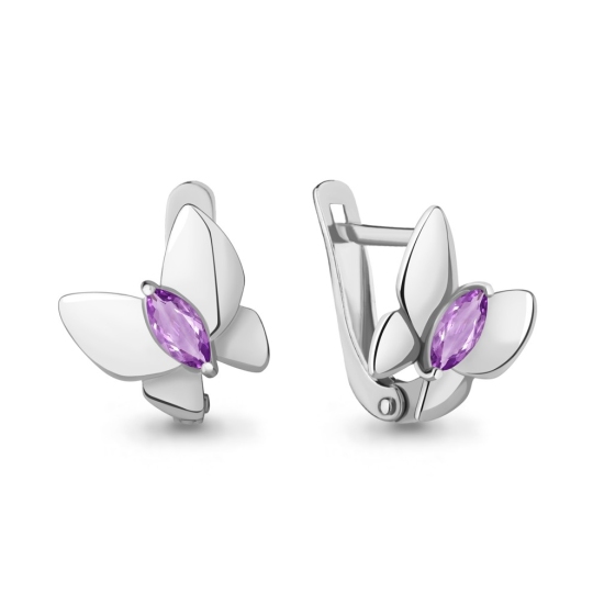 Серьги из серебра с аметистами
