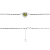 Браслет из серебра с хризолитом и фианитами