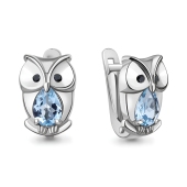 Серьги из серебра с топазами Swiss и ювелирными кристаллами