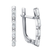 Серьги из серебра с фианитами