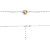 Браслет из серебра с цитрином и фианитами