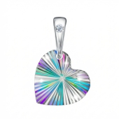 Подвеска из серебра с алмазной гранью и фианитом