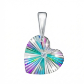 Подвеска из серебра с алмазной гранью и фианитом