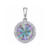 Подвеска из серебра с алмазной гранью и фианитами