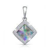 Подвеска из серебра с алмазной гранью и фианитами