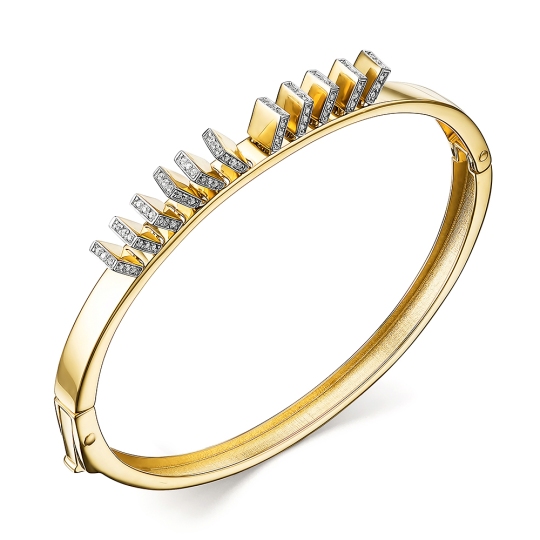 Браслет из лимонного золота с фианитами