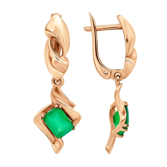 Серьги из золота с агатами