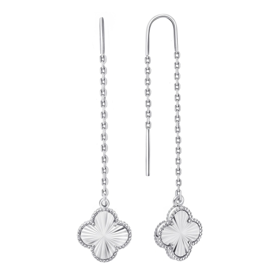 Серьги из серебра с алмазной гранью