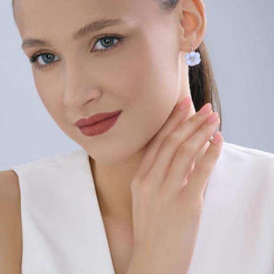 Серьги из серебра с эмалью