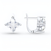 Серьги из серебра с фианитами