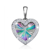 Подвеска из серебра с алмазной гранью и фианитами