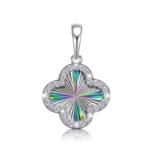 Подвеска из серебра с алмазной гранью и фианитами