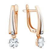 Серьги из золота с фианитами