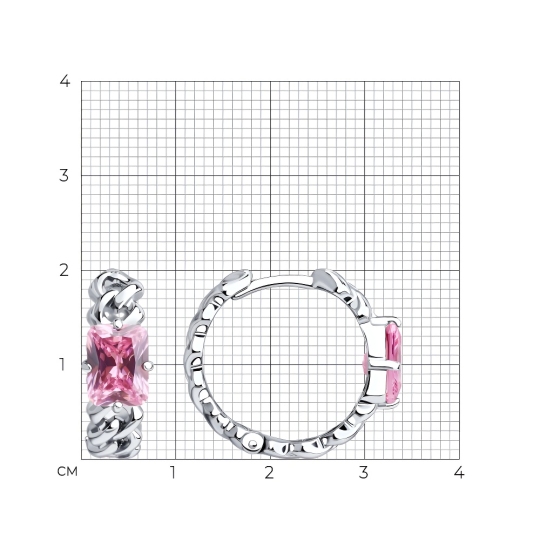 Серьги из серебра с фианитами