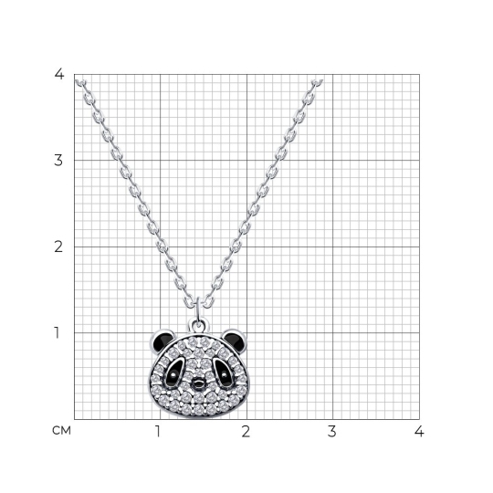 Колье из серебра с фианитами и эмалью