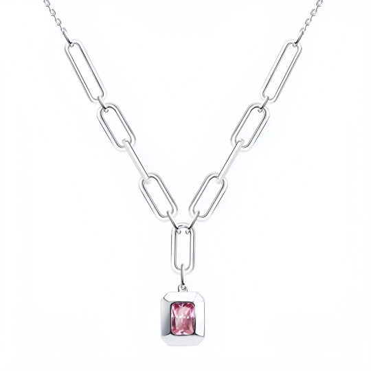 Колье из серебра с фианитом