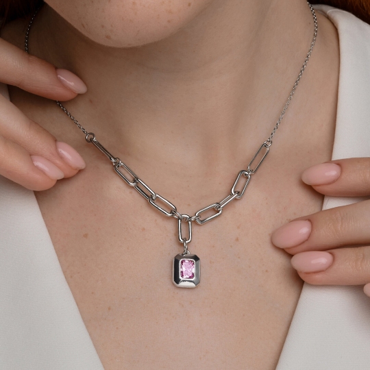 Колье из серебра с фианитом