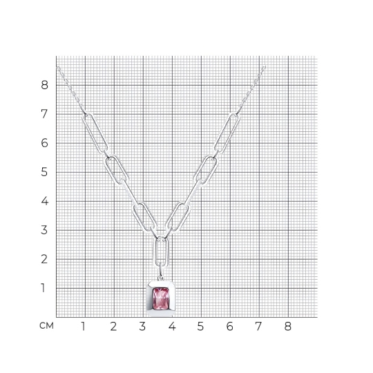 Колье из серебра с фианитом