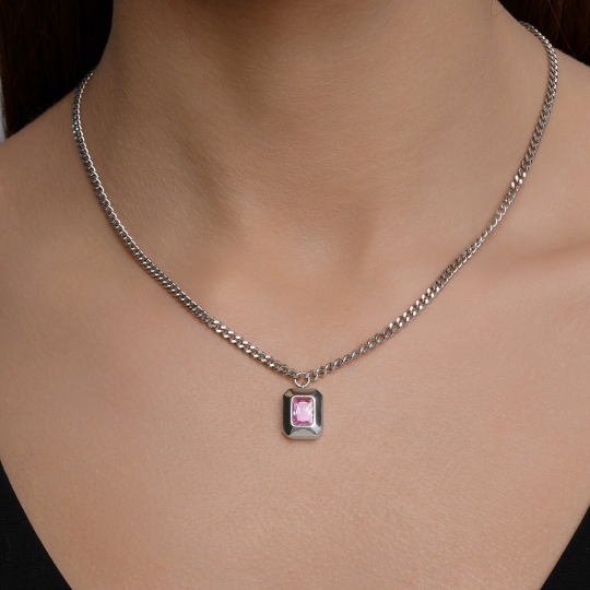 Колье из серебра с фианитом