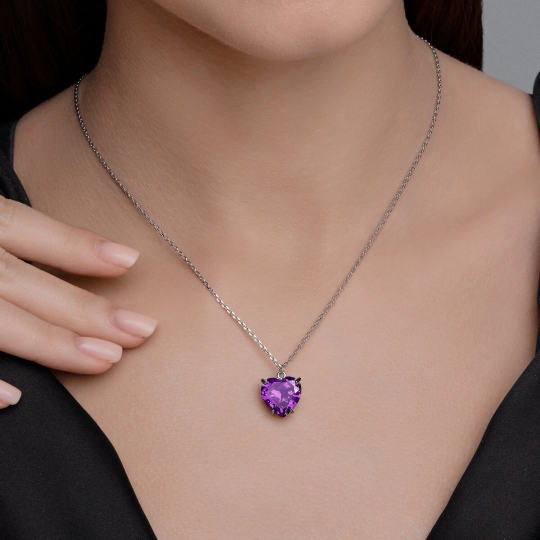 Колье из серебра с фианитом