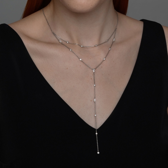 Колье из серебра с фианитами