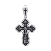 Подвеска-крест из серебра с чернением