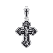 Подвеска-крест из серебра с чернением